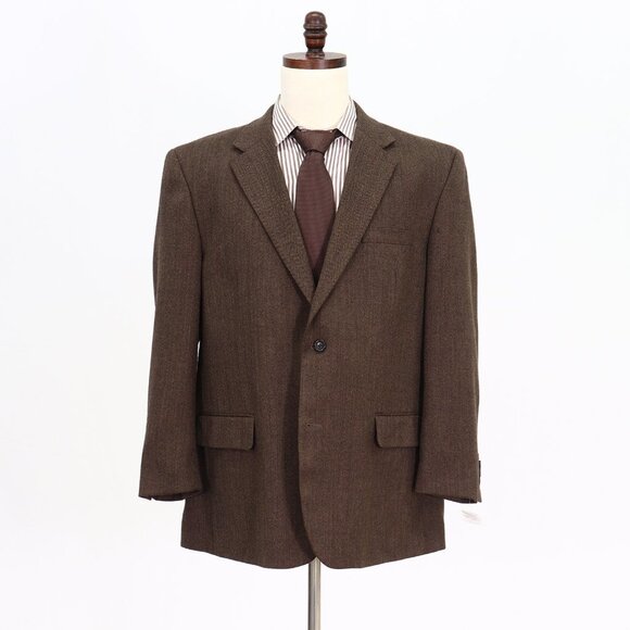 Joseph & Feiss 46R Brown HB 2-Button Sport Coat Blazer Jacket V862 - Picture 1 of 11